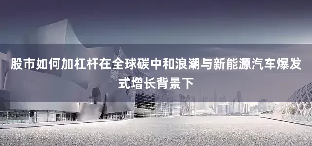 股市如何加杠杆在全球碳中和浪潮与新能源汽车爆发式增长背景下